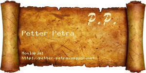 Petter Petra névjegykártya